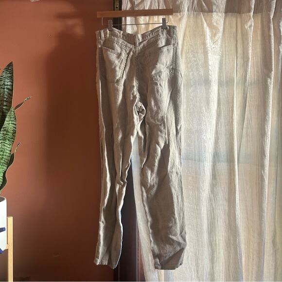 Vintage J. Crew Men’s 100% Linen Pants Khaki Tan Beige Button Fly Beach Resort - Picture 5 of 9